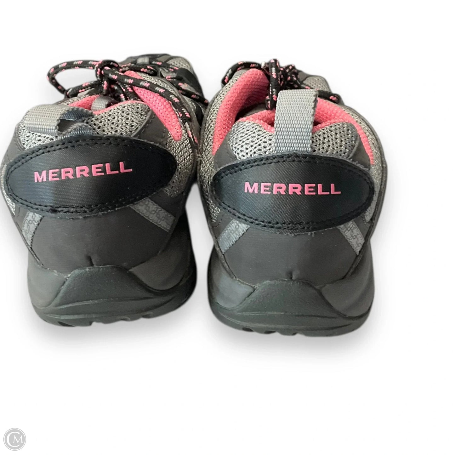 Shoes Hiking By Merrell In Grey & Pink, Size: 8