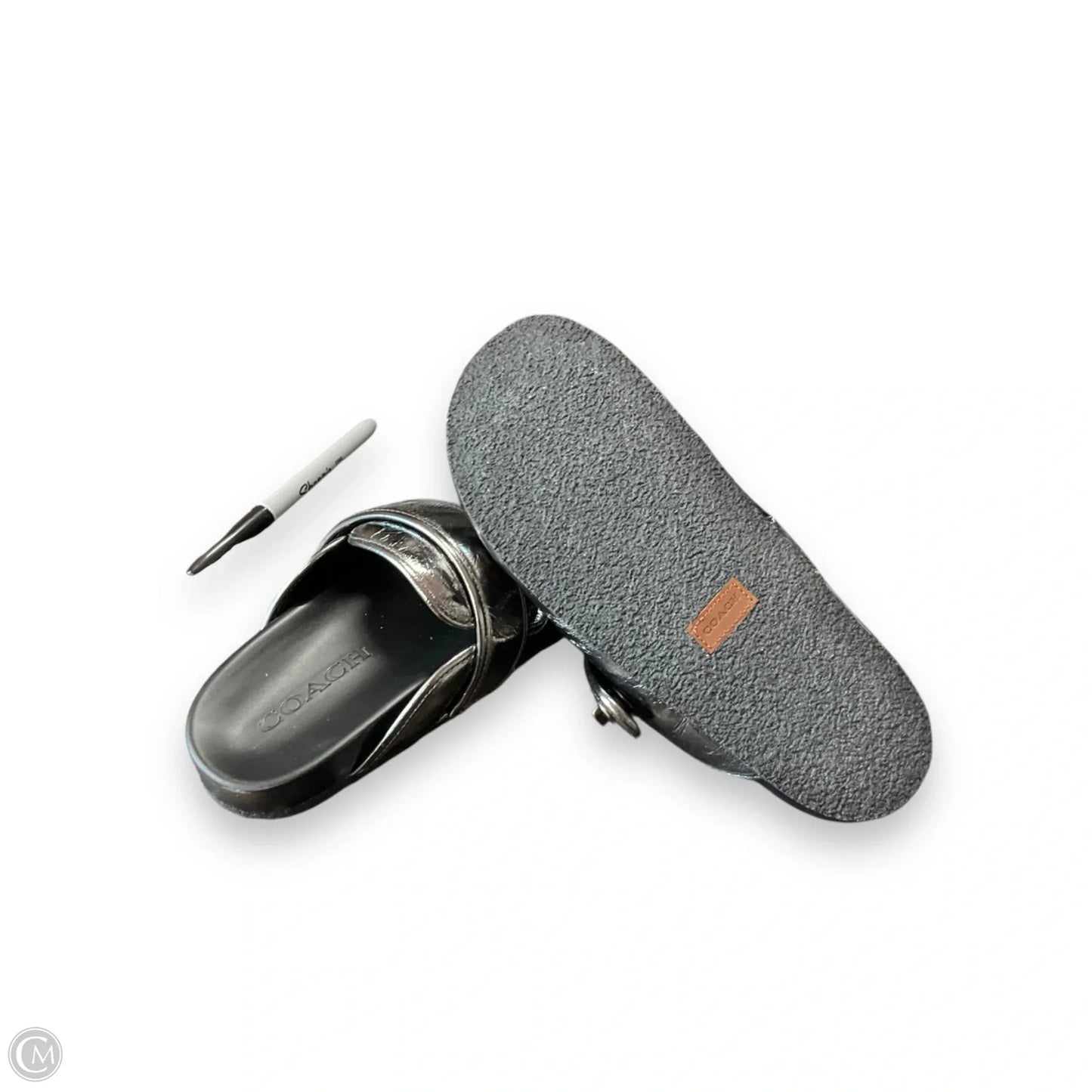 Shoes Designer By Coach In Black & Silver, Size: 7