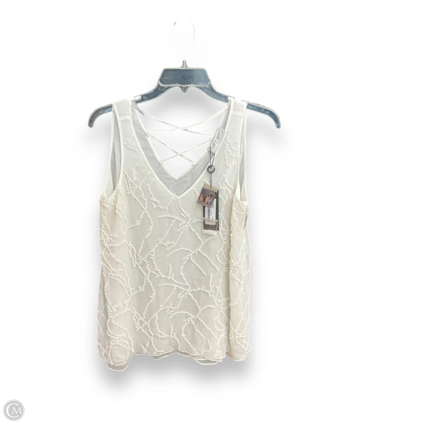 Top Sleeveless By Cmb In White, Size: M