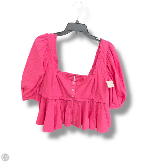 Top Short Sleeve By Free People In Pink, Size: M