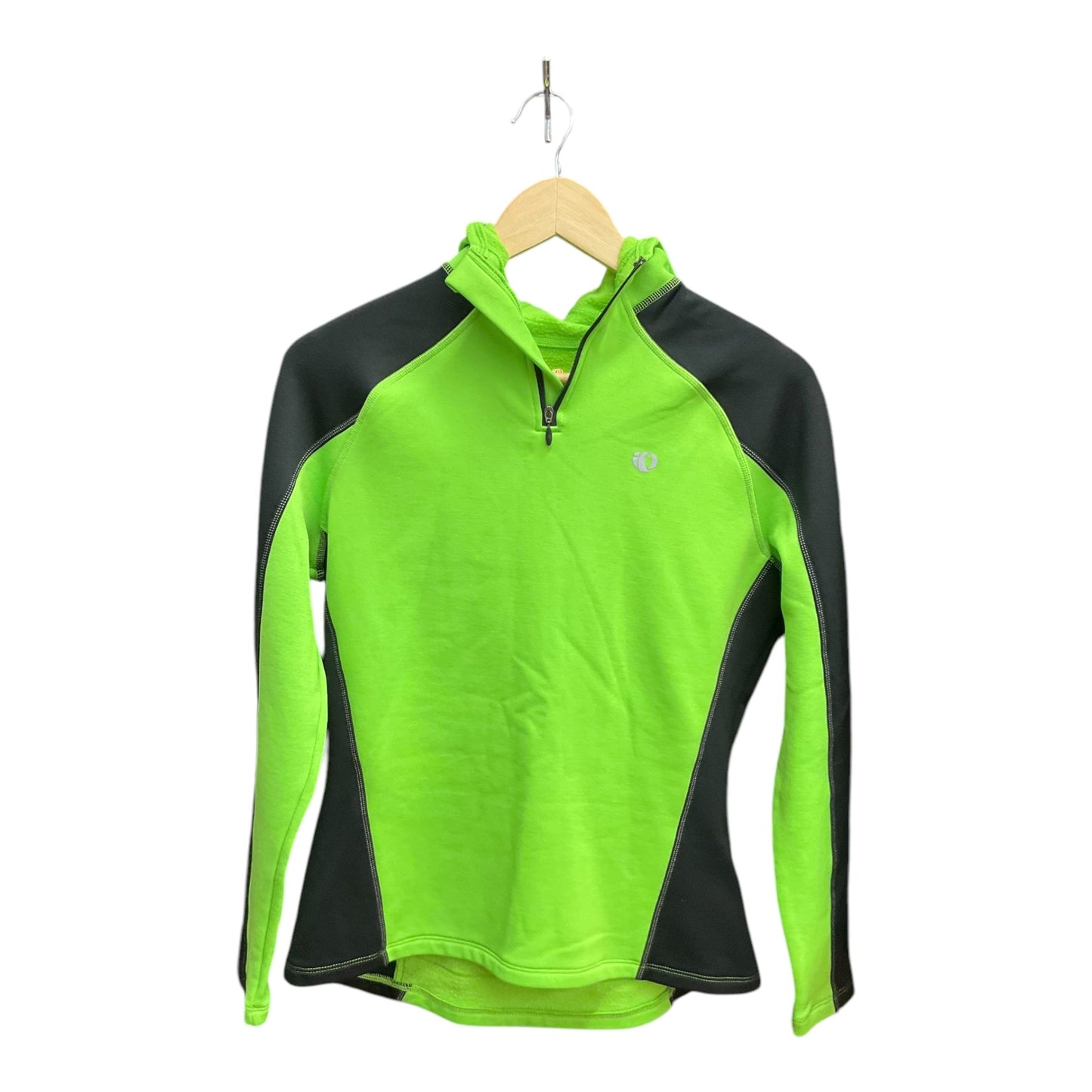 Athletic Top Long Sleeve Hoodie By Pearl Izumi In Black & Green, Size: L