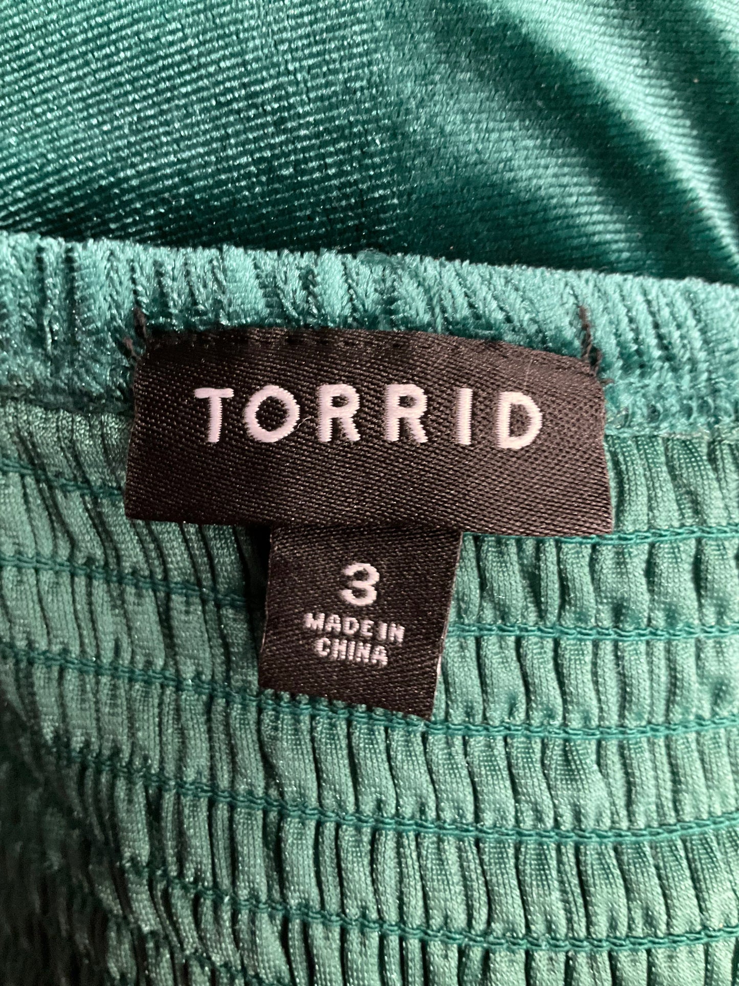 Green Top 3/4 Sleeve Torrid, Size 3x