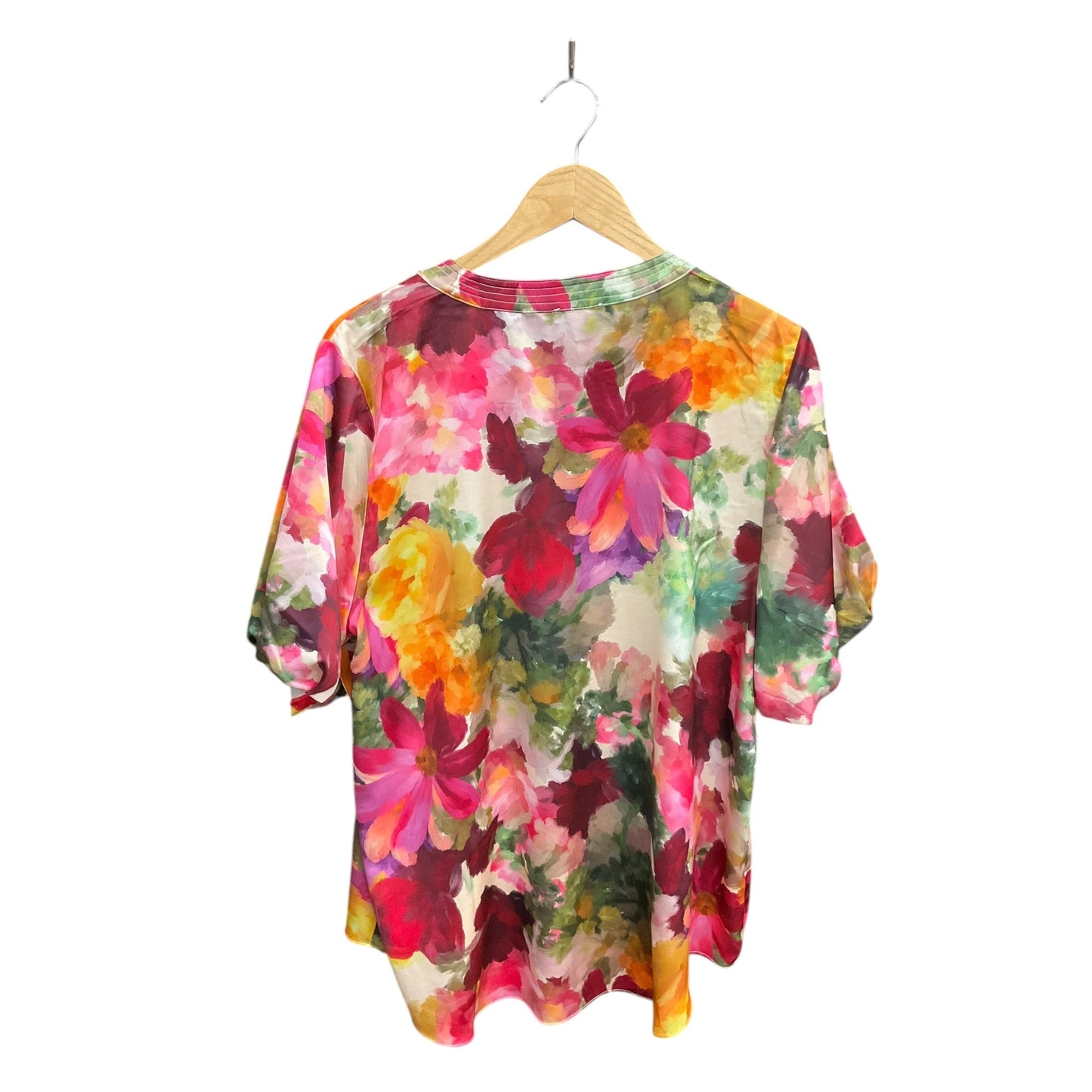 Top Short Sleeve By Vince Camuto In Floral Print, Size: Xl