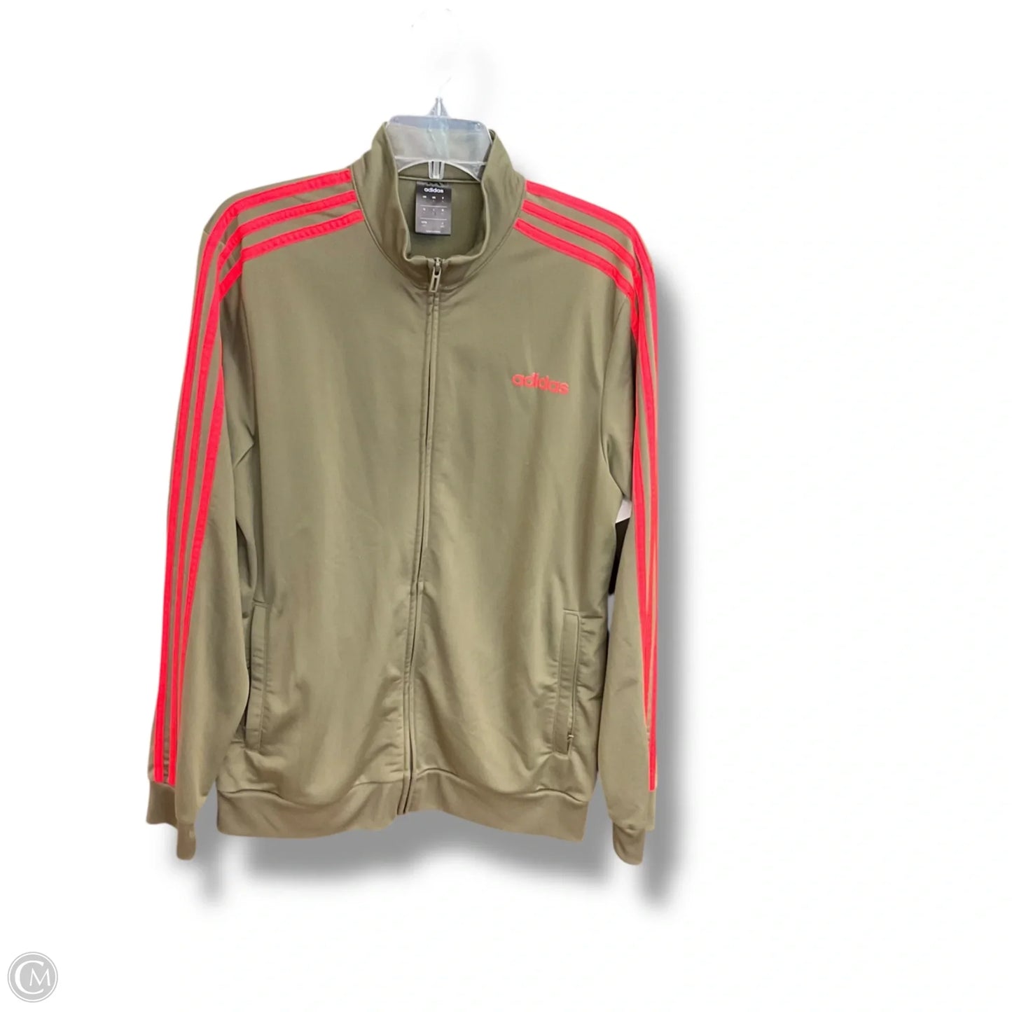 Athletic Jacket By Adidas In Green & Pink, Size: L