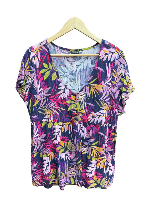 Tropical Print Top Short Sleeve Torrid, Size 1x