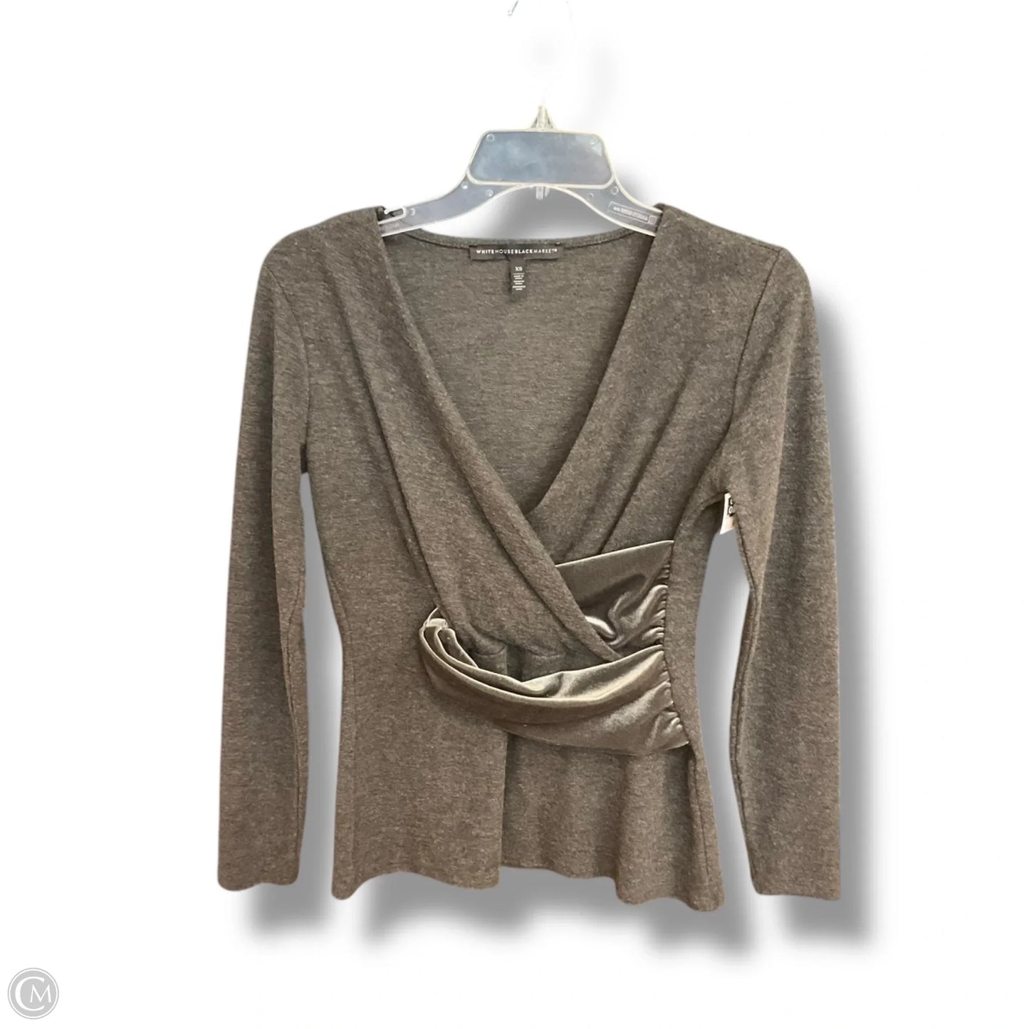 Top Long Sleeve By White House Black Market In Grey, Size: Xs
