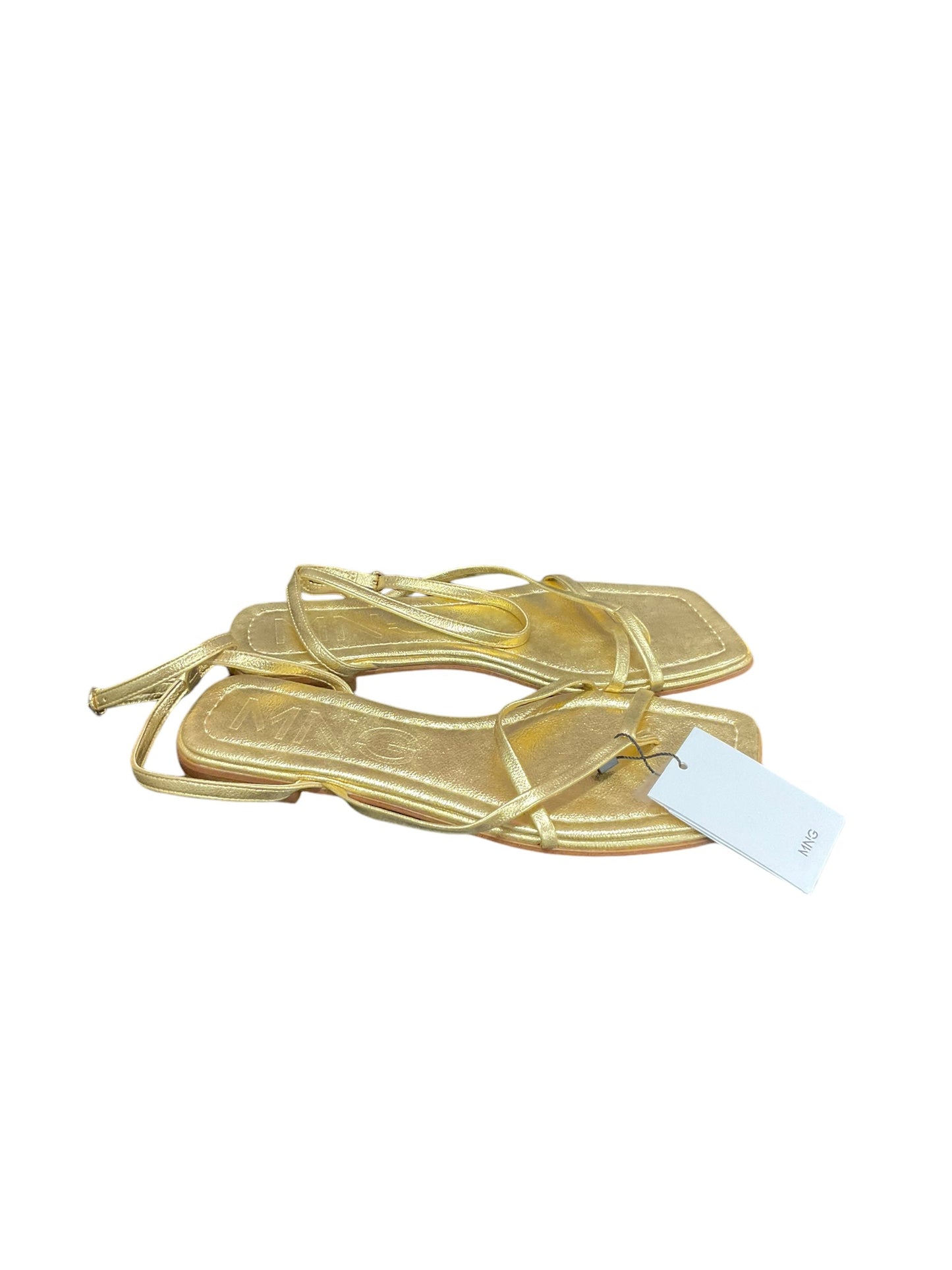 Sandals Flats By Mng In Gold, Size: 6.5