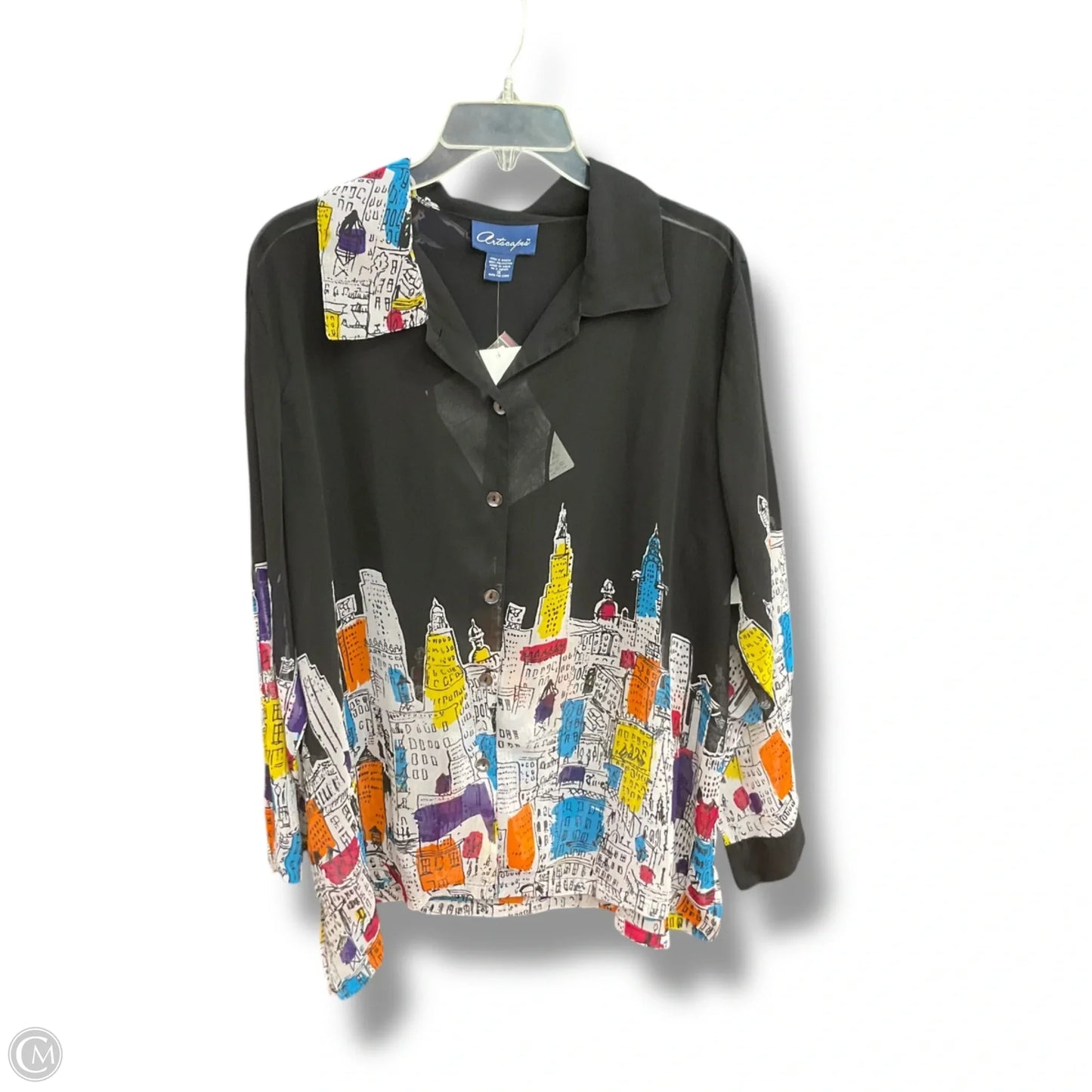 Blouse Long Sleeve By artscapes In Multi-colored, Size: 1x