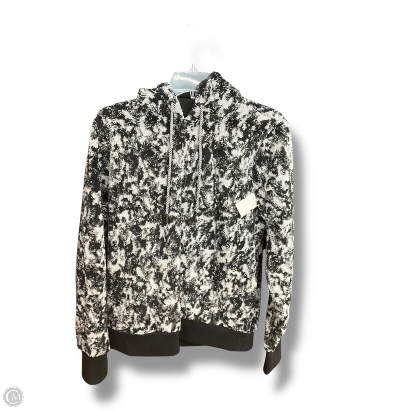 Athletic Sweatshirt Hoodie By Athleta In Black & White, Size: M
