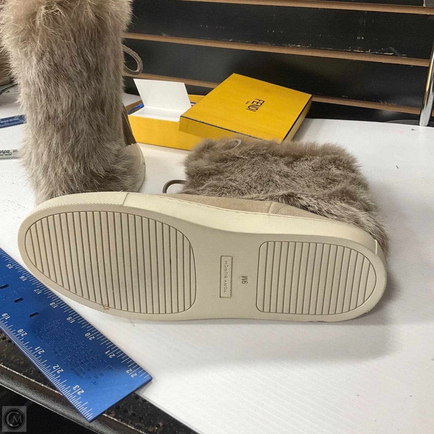 Boots Designer By Tory Burch In Beige, Size: 9