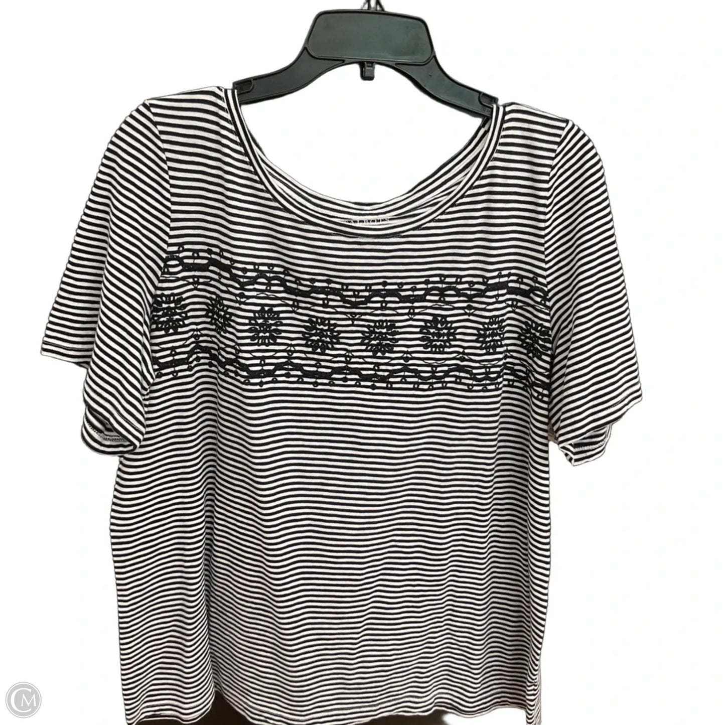 Top Short Sleeve By Talbots In Striped Pattern, Size: 1x