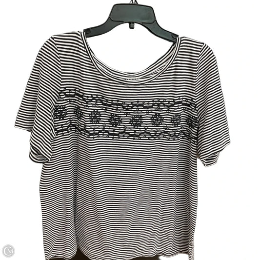 Top Short Sleeve By Talbots In Striped Pattern, Size: 1x