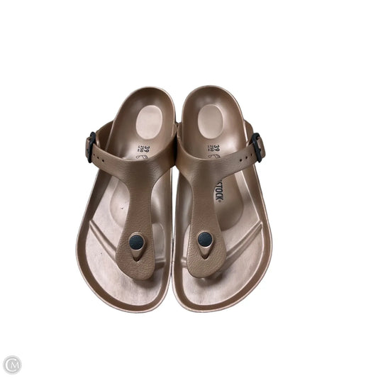 Sandals Flip Flops By Birkenstock In Bronze, Size: 8