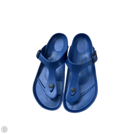 Sandals Flip Flops By Birkenstock In Navy, Size: 8