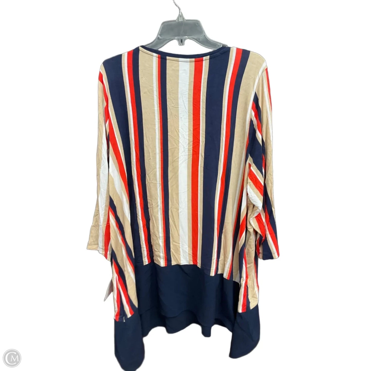 Top 3/4 Sleeve By Croft And Barrow In Striped Pattern, Size: 3x