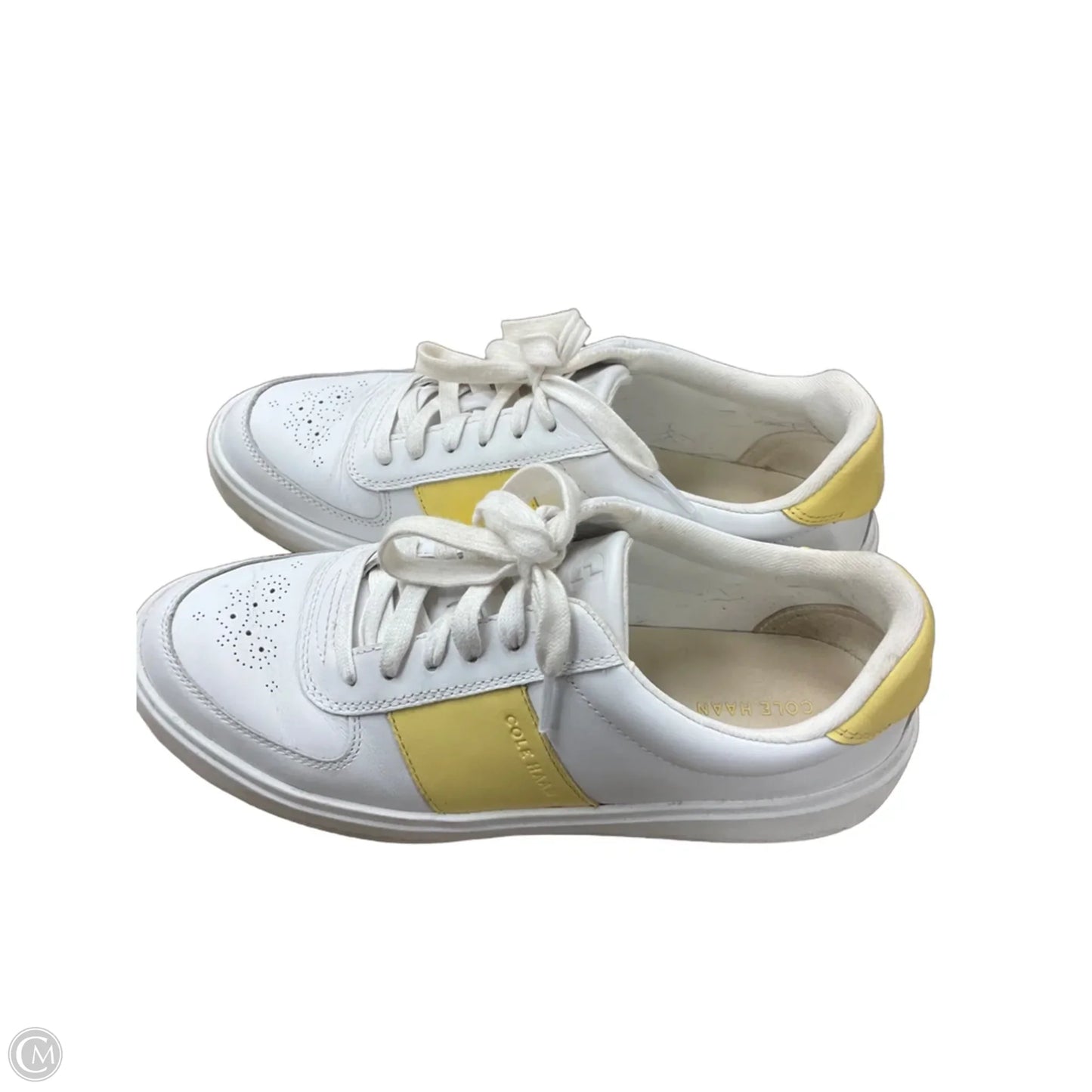 Shoes Sneakers By Cole-haan In White & Yellow, Size: 9.5