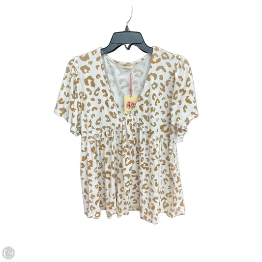 Top Short Sleeve By Entro In Animal Print, Size: L