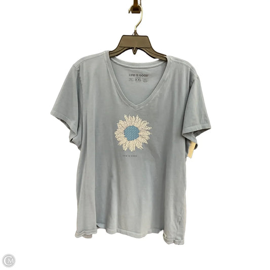 Top Short Sleeve By Life Is Good In Blue, Size: Xxl
