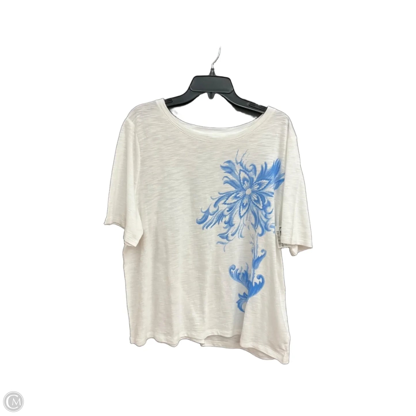 Top Short Sleeve By Talbots In White, Size: 2x