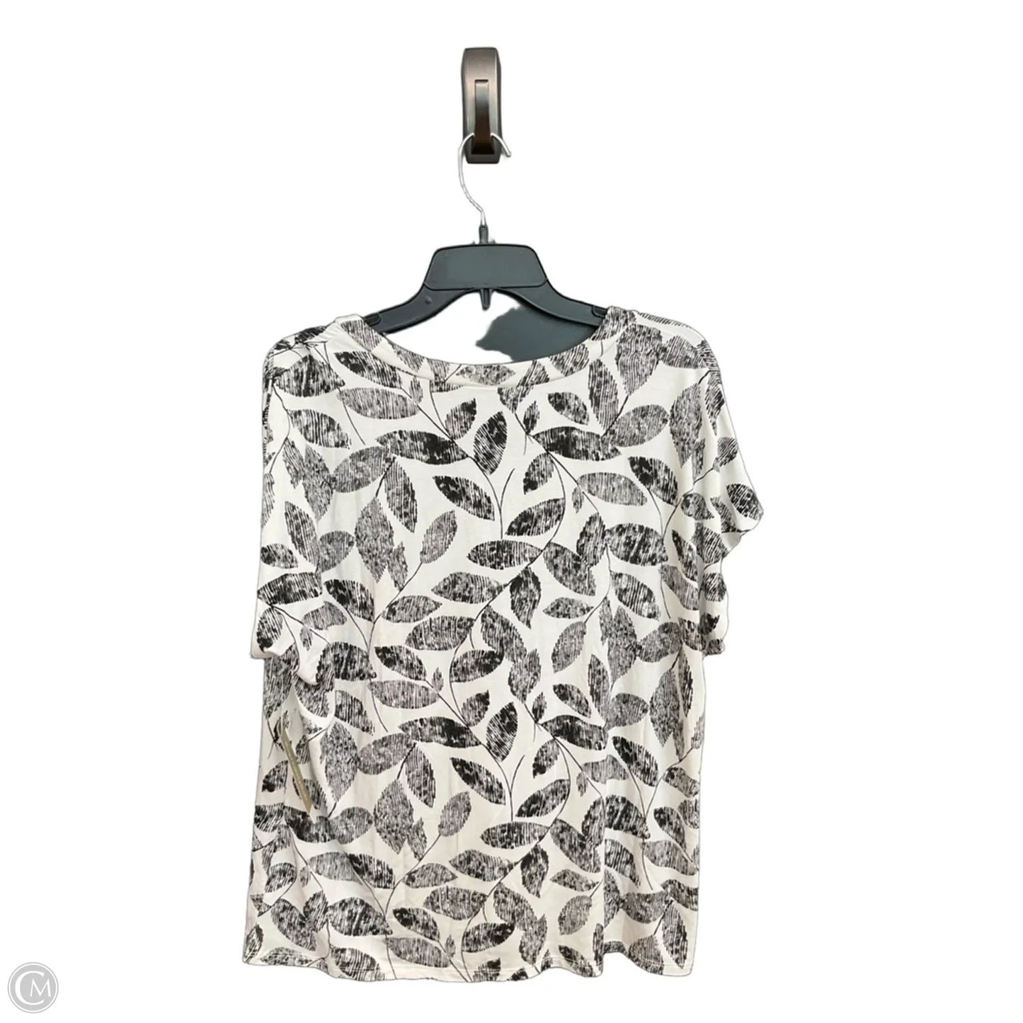 Top Short Sleeve By Chicos In Black & White, Size: L