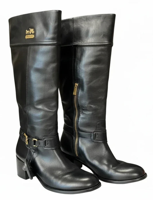 Boots Designer By Coach In Black, Size: 8.5