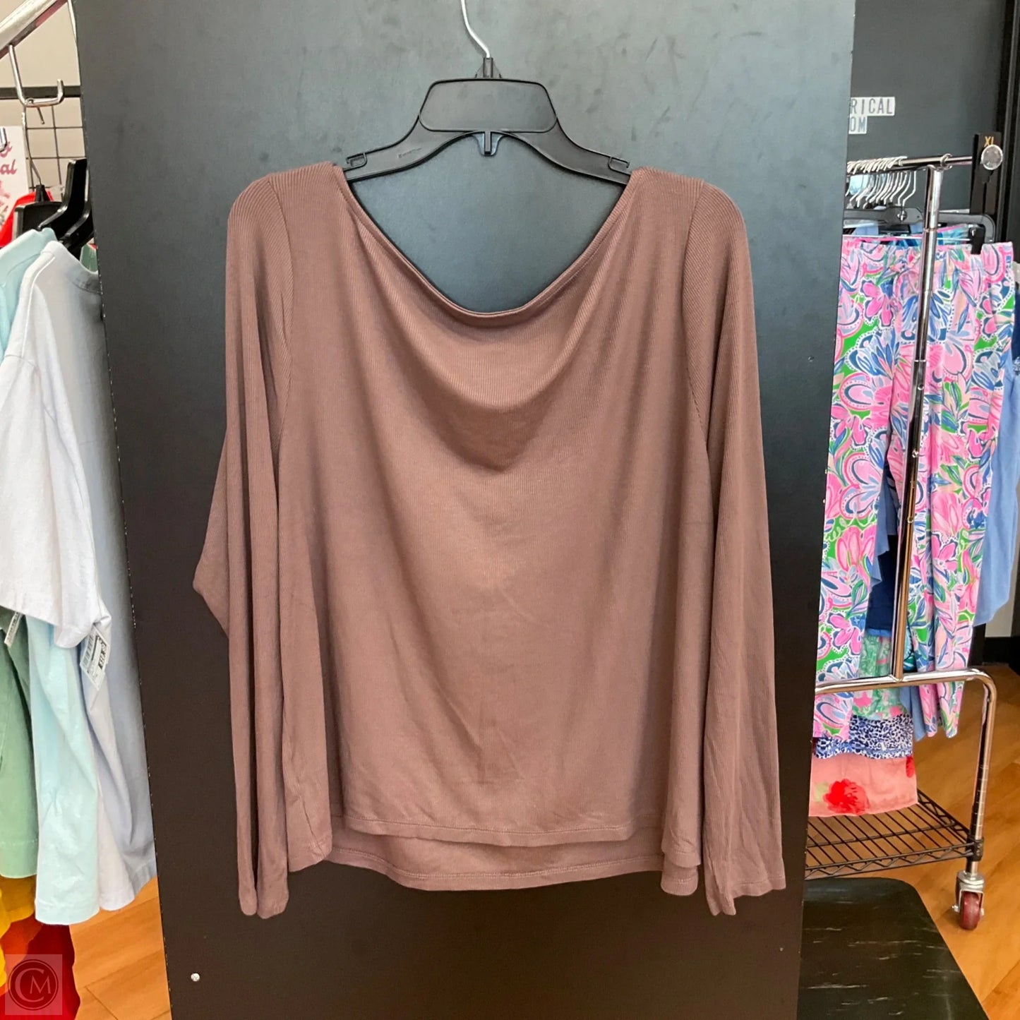 Top Long Sleeve By Wild Fable In Brown, Size: 3x