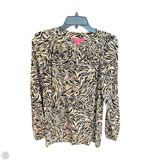 Top Long Sleeve Designer By Lilly Pulitzer In Animal Print, Size: Xs