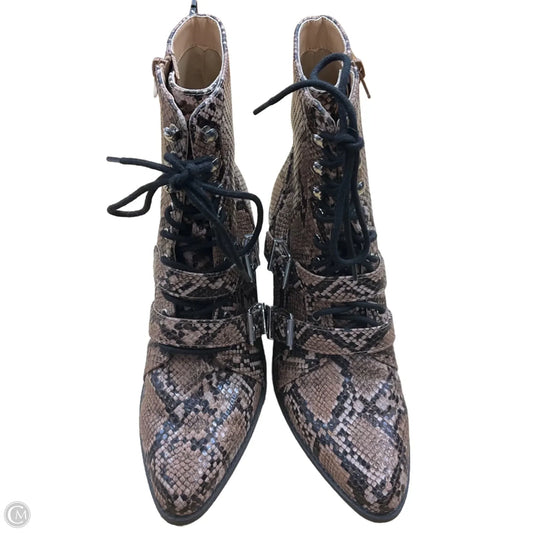 Boots Ankle Heels By Express In Animal Print, Size: 9