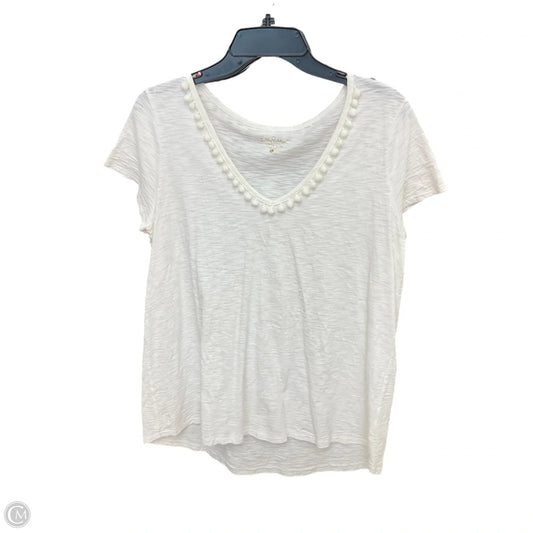 Top Short Sleeve Designer By Lilly Pulitzer In White, Size: L