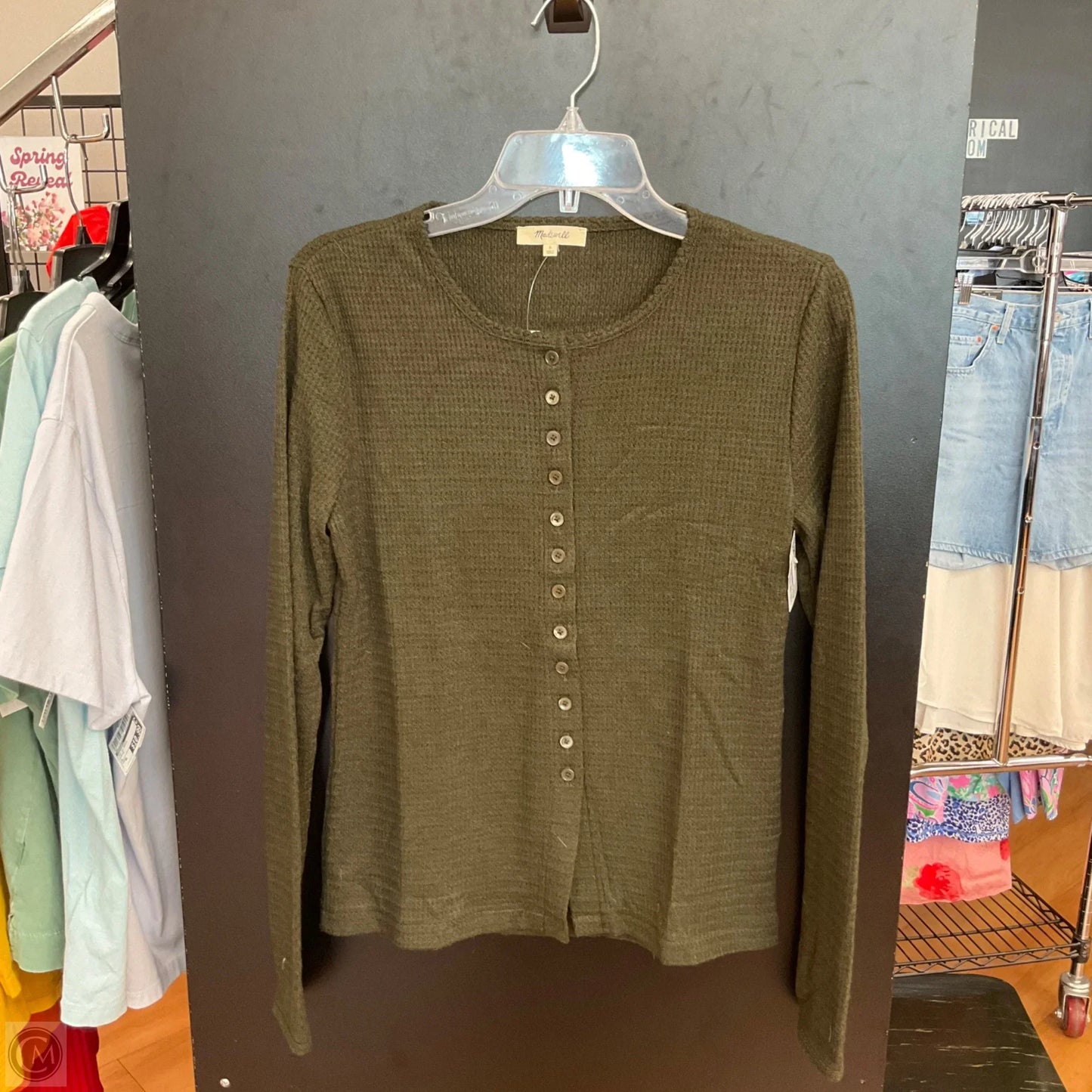 Top Long Sleeve By Madewell In Green, Size: L