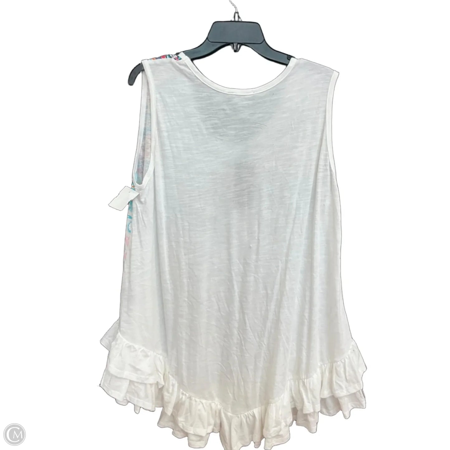 Top Sleeveless By Dg2 In White, Size: 1x