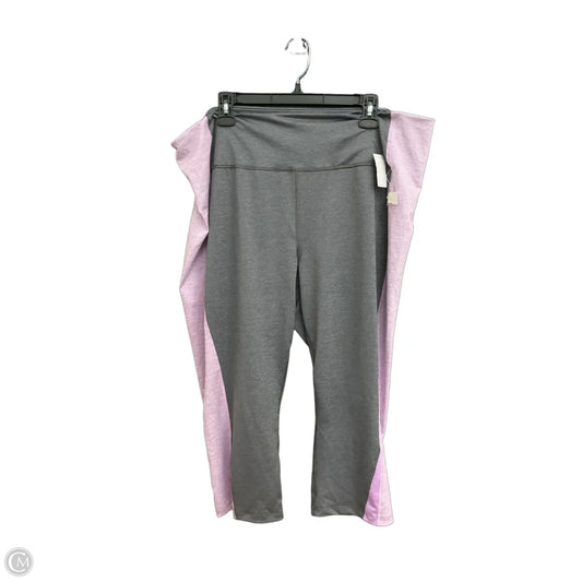 Athletic Leggings Capris By Tek Gear In Grey, Size: 3x