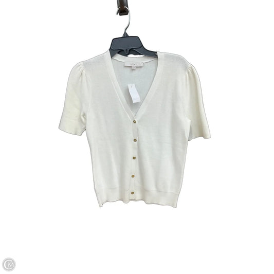 Top Short Sleeve By Loft In Cream, Size: L