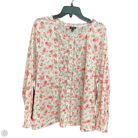 Blouse Long Sleeve By Talbots In Floral Print, Size: Xl