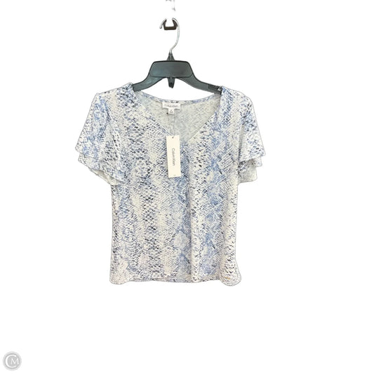 Top Short Sleeve By Calvin Klein In Blue, Size: M