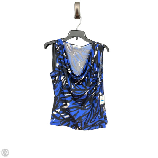 Top Sleeveless By Calvin Klein In Black & Blue, Size: Xl