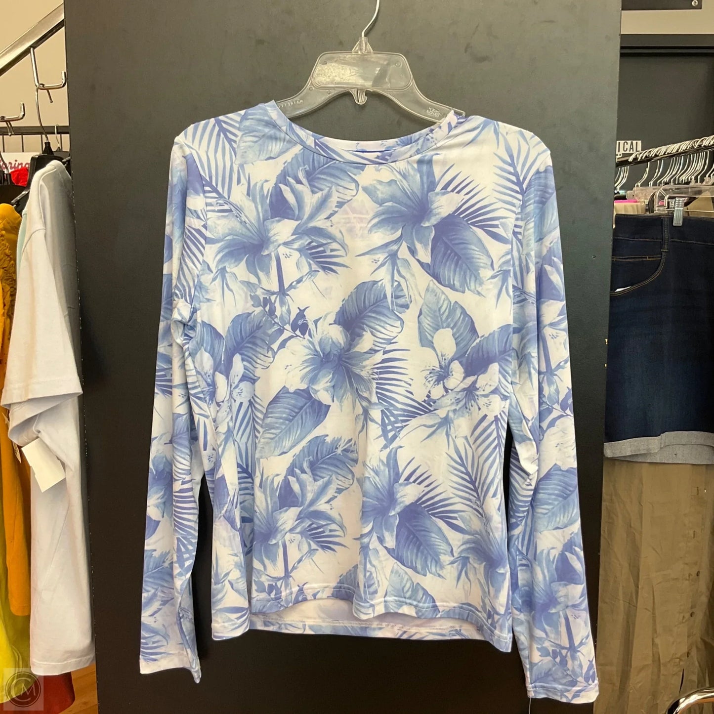 Swimsuit Top By Cmb In Blue, Size: M