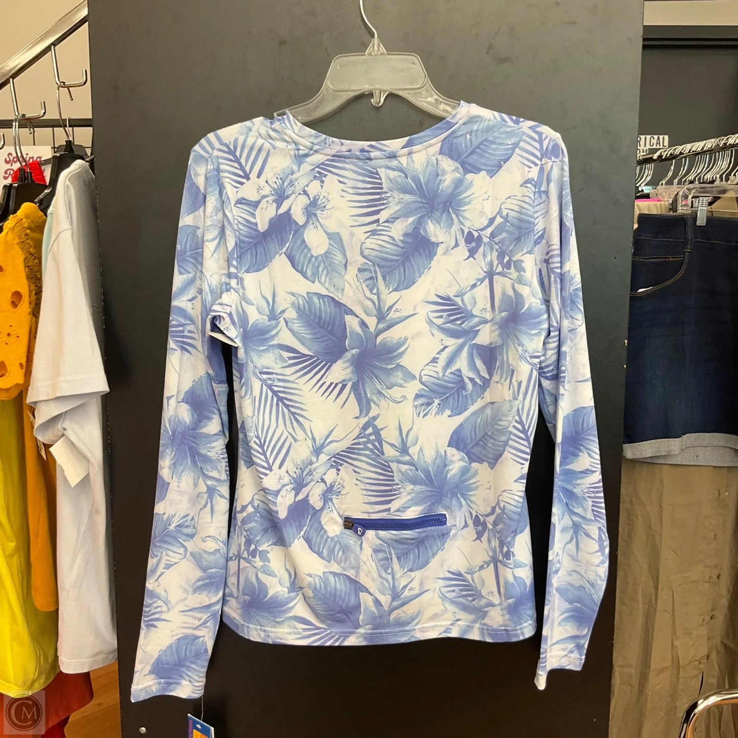 Swimsuit Top By Cmb In Blue, Size: M