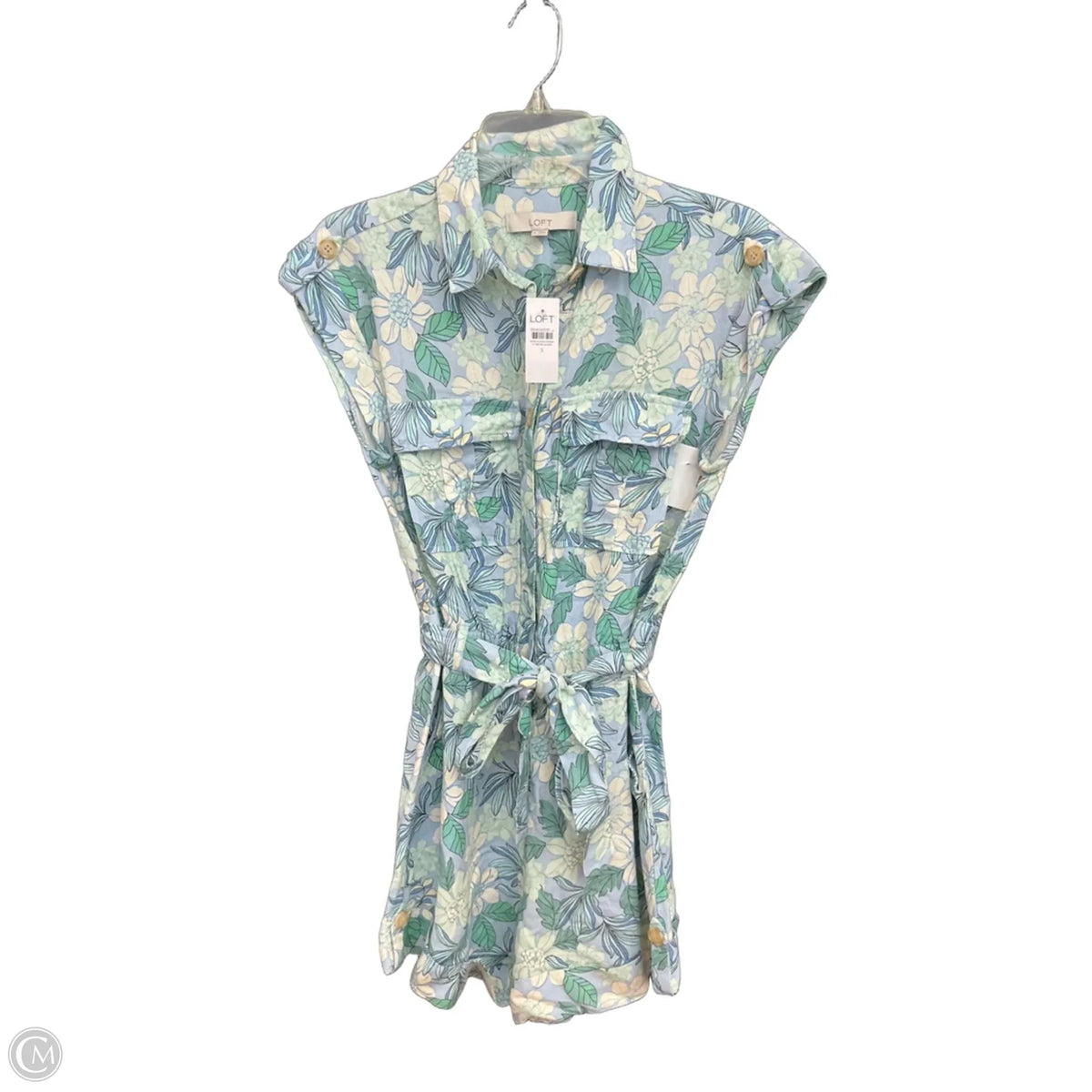 Romper By Loft In Blue & Green, Size: S