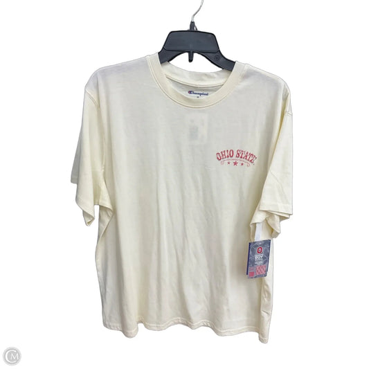 Top Short Sleeve By Champion In Cream, Size: Xl