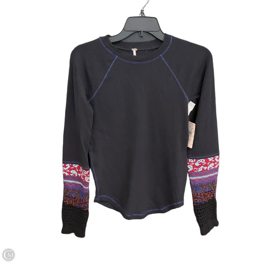 Top Long Sleeve By Free People In Black, Size: Sp
