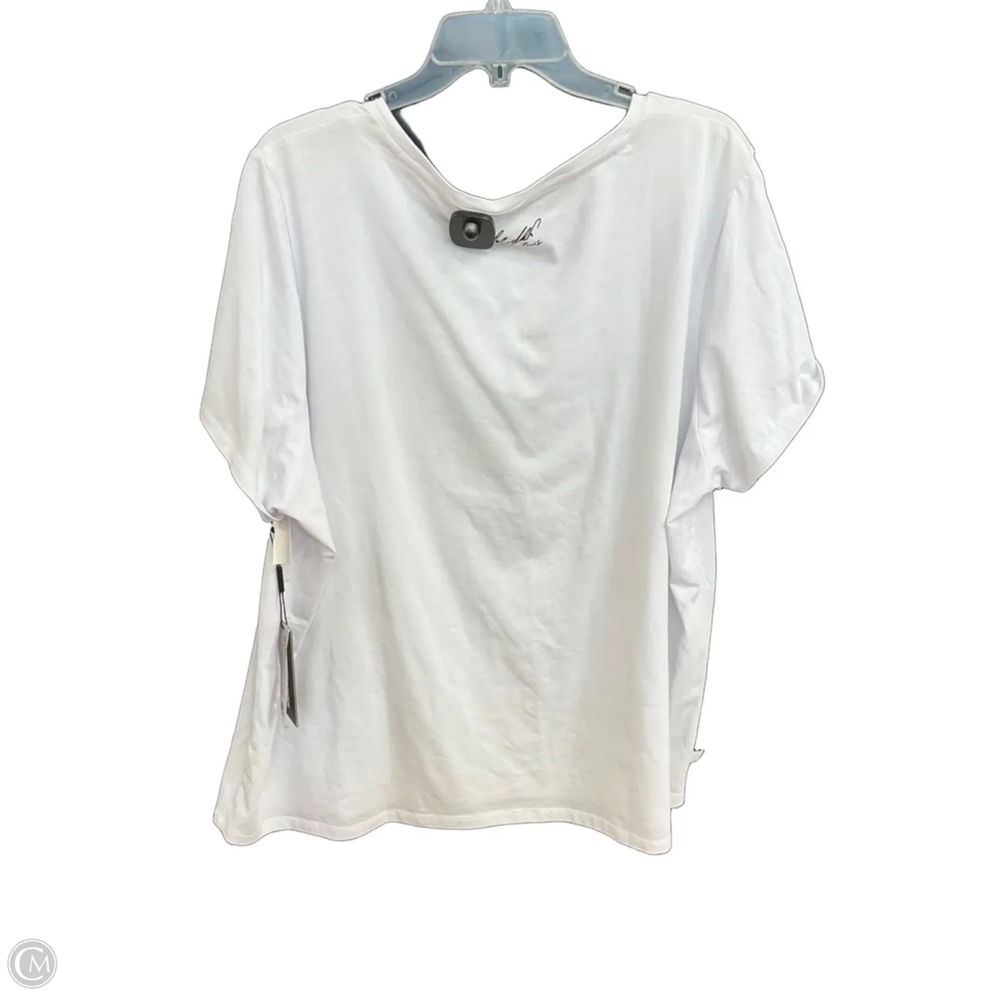 Top Short Sleeve Designer By Karl Lagerfeld In White, Size: 3x