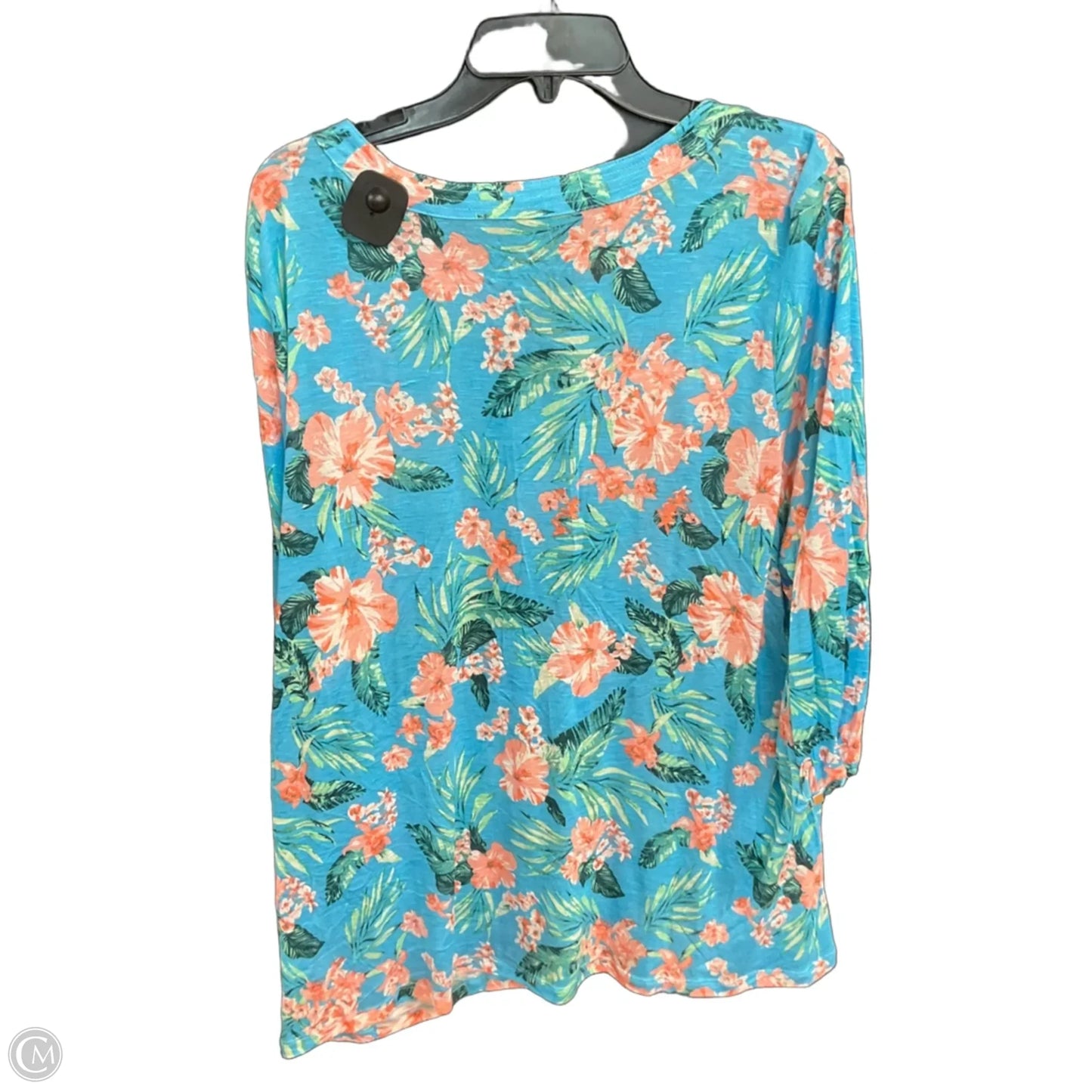 Top Long Sleeve By Cmc In Blue, Size: 2x