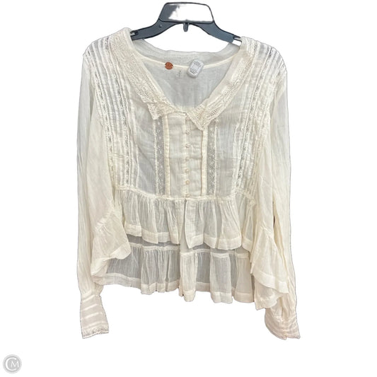 Top Long Sleeve By Free People In White, Size: Sp