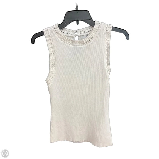 Top Sleeveless Designer By Halston In White, Size: S