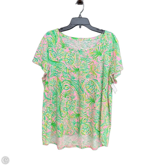 Top Short Sleeve Designer By Lilly Pulitzer In Green, Size: Xxl