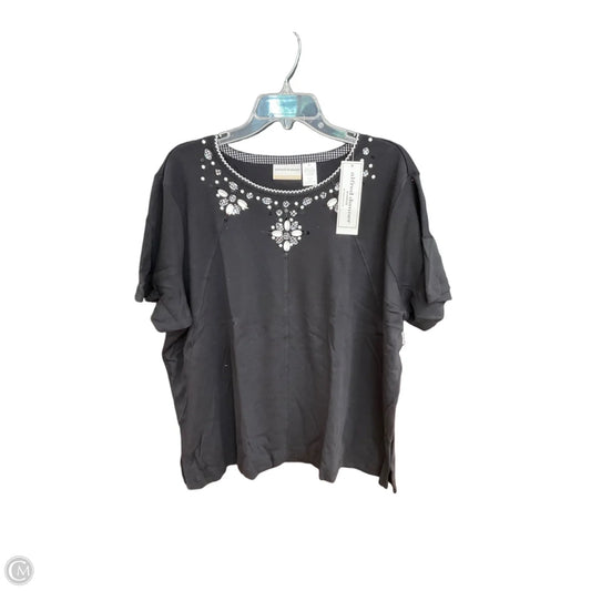 Top Short Sleeve By Alfred Dunner In Black, Size: 2x