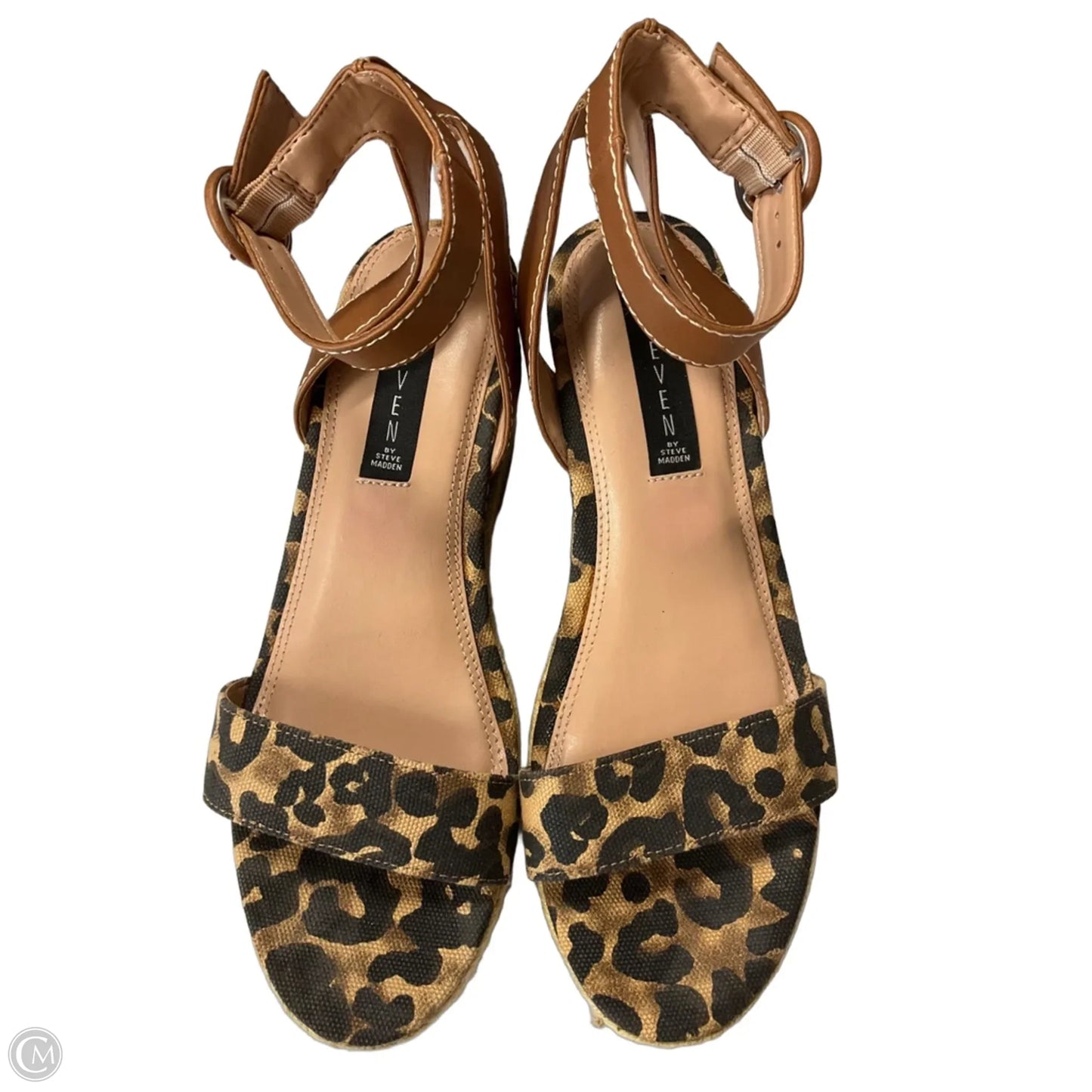 Sandals Heels Wedge By Steve Madden In Animal Print, Size: 8.5