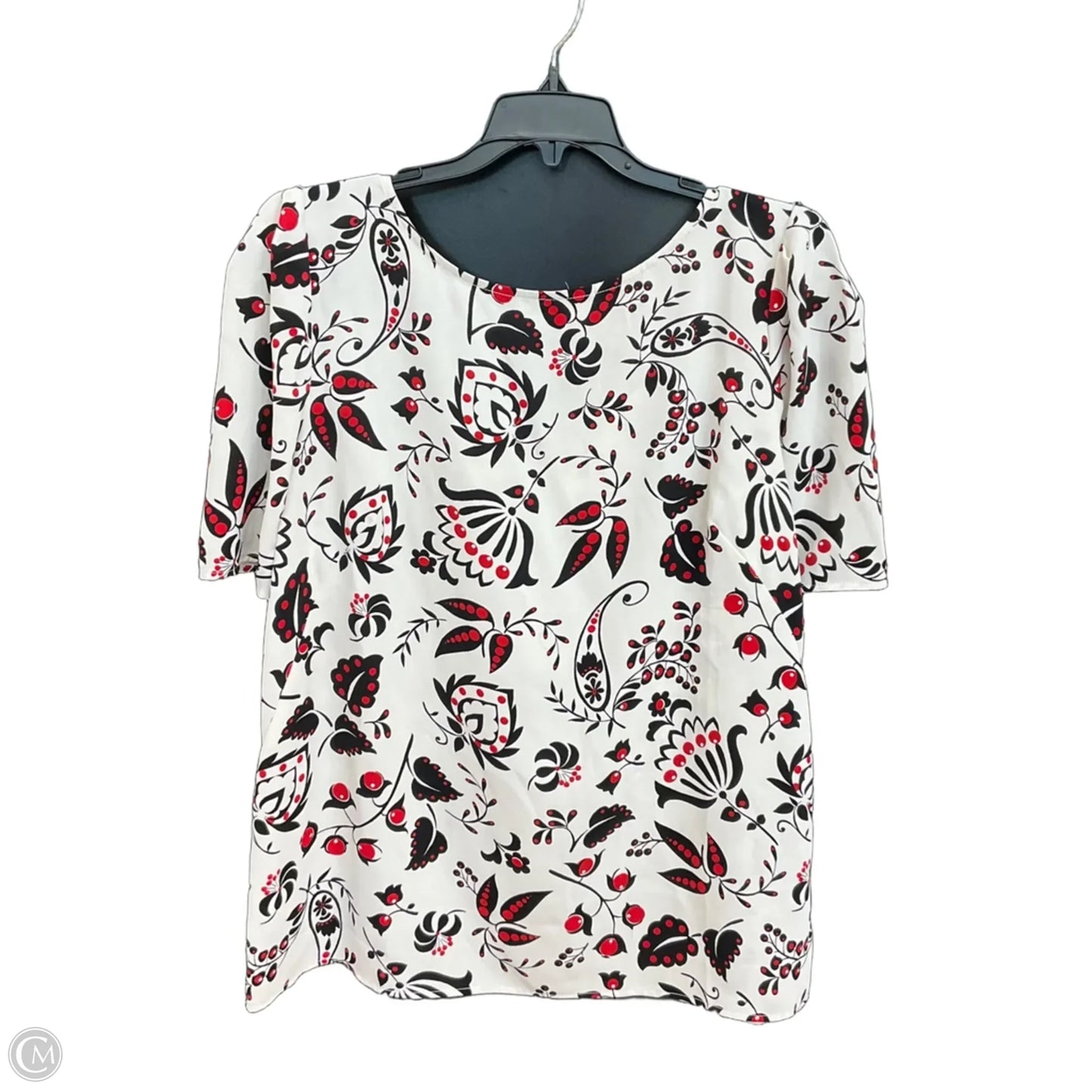 Top Short Sleeve By Talbots In White, Size: 1x