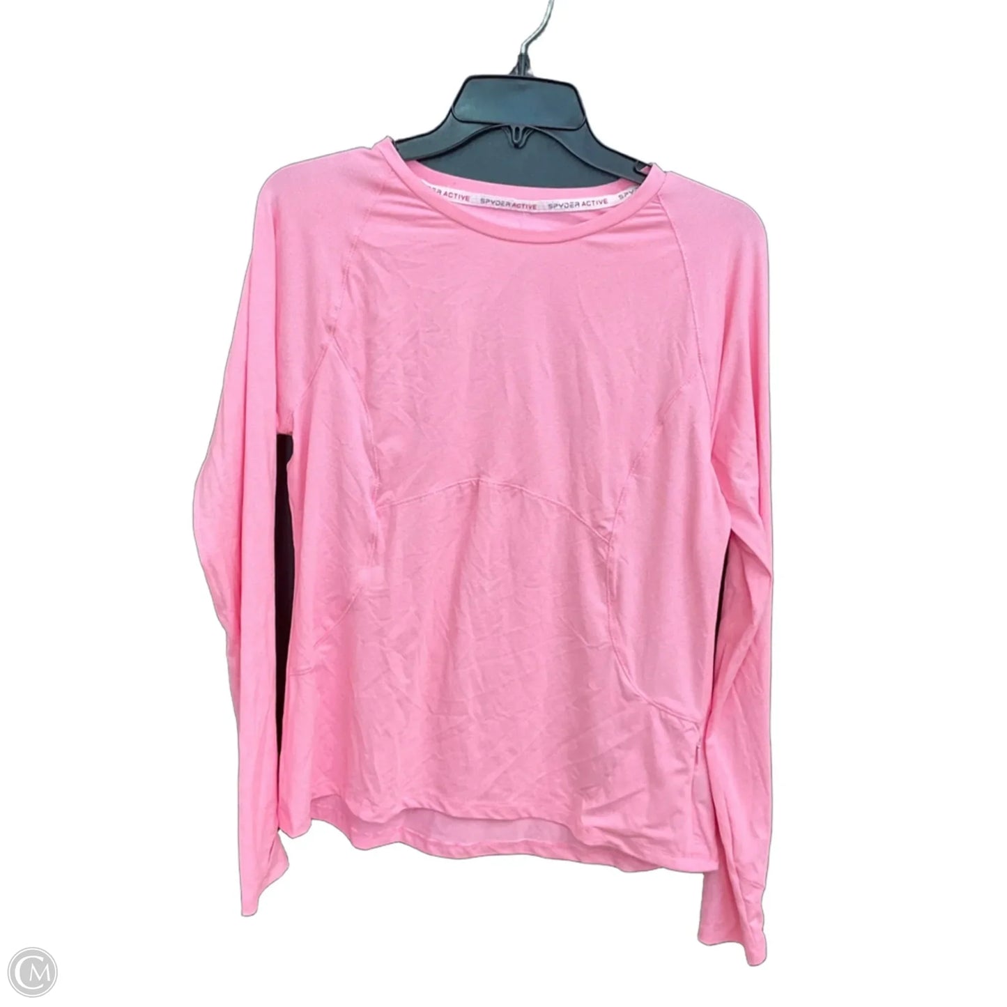 Athletic Top Long Sleeve Collar By Spyder In Pink, Size: L